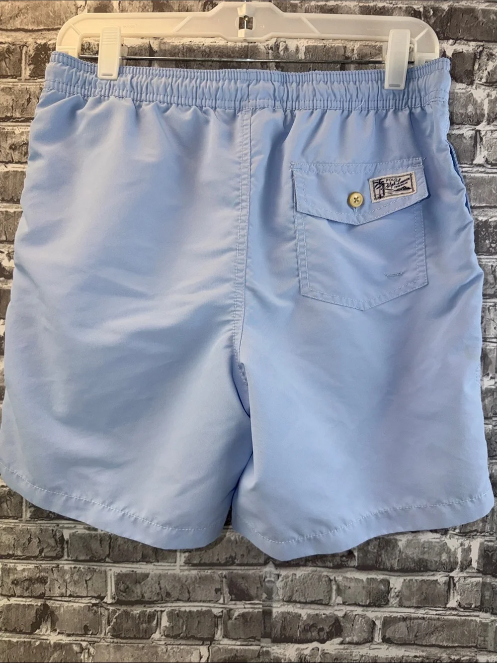 Polo by Ralph Lauren Powder Blue Elastic Waist Swim Trunks